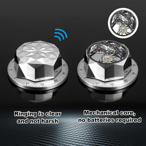 Mechanical Kitchen Timer, Stainless Steel Magnetic Timer with Loud Alarm for Cooking, 60 Minute Wind Up