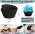 Silicone Baking Cups Reusable Muffin Cupcake Liners 24 Pack Non-stick Cupcake Holders Molds for Party Birthday Halloween Christmas Black by Dropower