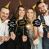 Adult 50th Birthday Photo Booth Props, 41 Pcs for Her Him, Gold and Red Decorations, 50th Happy Birthday Supplies