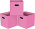Set of 3 Black Foldable Storage Cubes Bins, Fabric Storage Box Organizer Baskets with Dual Handles for Home Organizer