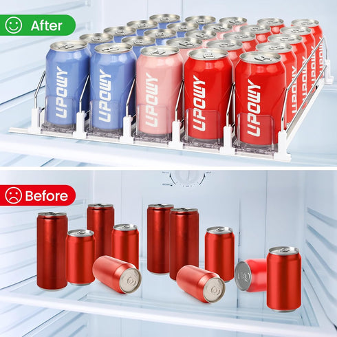 25 Cans,5 Drink Organizer for Fridge,Soda Can Organizer,Drink Dispenser for Fridge,Refrigerator Organizers and Storage