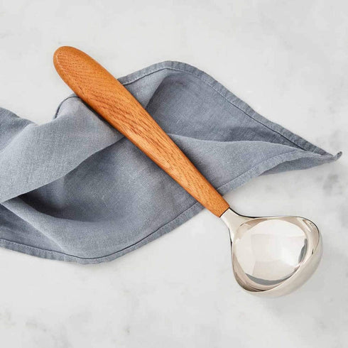 nambe Curvo Kitchen Ladle | 12.5 Inch Ladle for Serving Soups, Stews, and Sauces, Stainless Steel