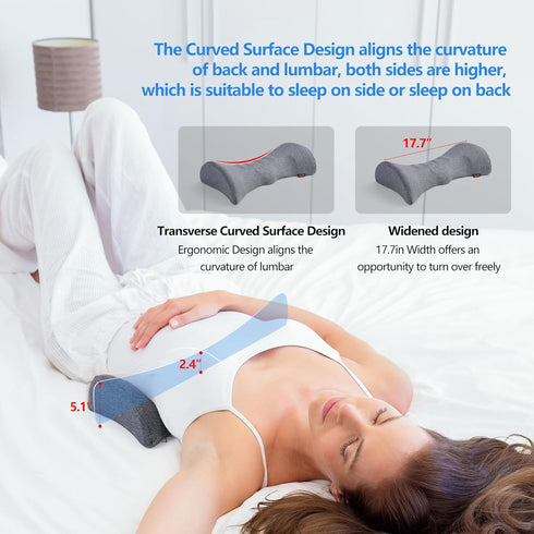 Cozyhealth Lumbar Support Pillow for Sleeping, Heated Lower Back Pillow with Graphene Heating for Lower Back Pain