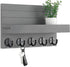 Key Holder for Wall, Decorative Key and Mail Holder with Shelf and Large Hooks for Bags and Coats