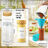 398 Labels-4oz 24 Set AISIPRIN Glass Spice Jars with Pcs,Round Seasoning Jars with Bamboo Airtight Lids,Spice Container