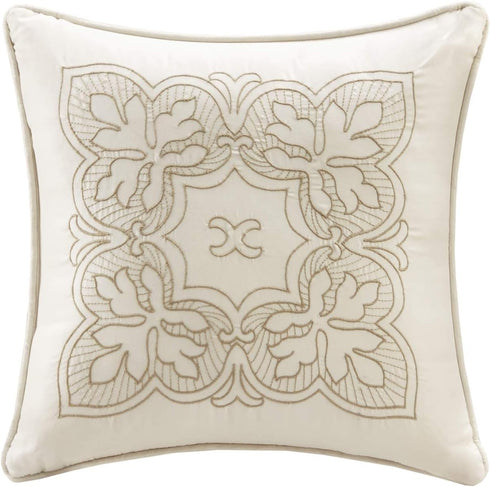 Madison Park 6-Piece Daybed Cover Set, Damask Quilted Coastal Bedding, Pre-washed Cotton-Filled, Tuscany, Cream, 39"x75"
