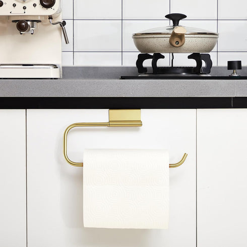 12.4 Inches Steel(Gold,1 Yaocom Cabinet Door Paper Towel Holder Camper Under Sink No Drilling Paper Towel Storage