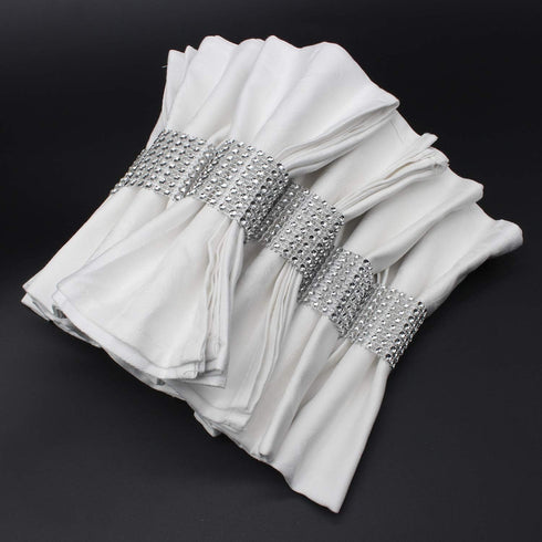 KPOSIYA Napkin Rings, Pack of 60 Rhinestone Diamond Adornment for Wedding Receptions, Dinner or Holiday Parties