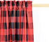 Cafe Curtains 36 Inches Long Buffalo Plaid Kitchen Tiers, 2 Panels for Small Windows, Red & Black