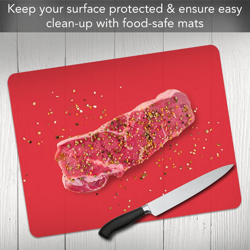 Cut N' Funnel Multi-Color Flexible Plastic Cutting Board Mats, 4 Pack, BPA Free, 11.5” x 15”