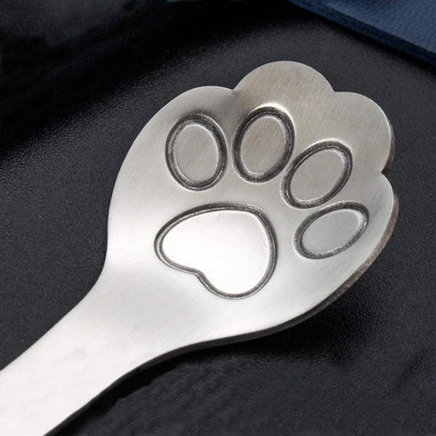 Maydahui 6PCS Cat Paw Spoon, 5.8 Inch Hollow Out Coffee Spoons, 18/10 Stainless Steel for Dessert, Ice Cream