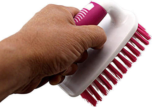 Dependable Industries Inc. Essentials Scrub Brush with Comfort Rubber Grip, Heavy Duty for Bathroom Cleaning