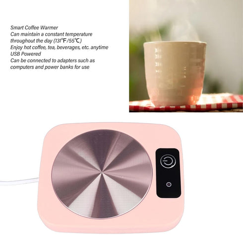 55 Coffee Mug Warmer, Smart Constant Temperature Coaster Candle Warmer Plate, USB Powered Milk Cup Heater Pad for Desk