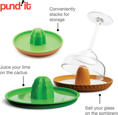 Rimmer Set Pund'it Salt of The Border, Margarita Salt and Manual Hand Juicer
