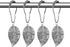 CHICTIE Silver Shower Curtain Rings Hooks - Chrome Leaves Decorative Set of 12 Stainless Steel Rust-Proof