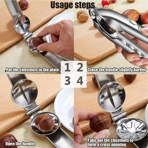 304 Upgrade Nutcracker Chestnut Clip Nut Cracker Sheller Walnut Pliers Metal Nut Opener Plier Multifunctional Chestnut