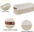 DULLEMELO 2-Pack Bathroom Baskets, Small Canvas Fabric Storage Bins with Leather Handles for Organizing Closets