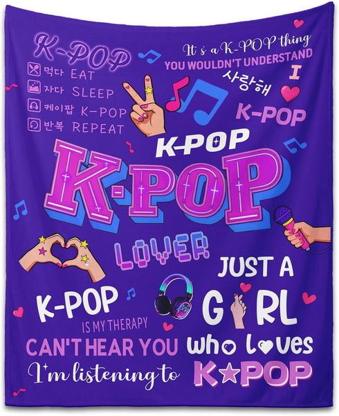 Kpop Gifts Blanket for Teen Girls - K Pop Gifts for Teen
