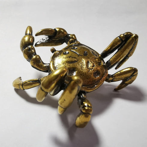 LYFJXX Brass Crab Figurine,Animals Brass Decor Ornaments Home Tea Table Feastival Decorations, Decorative Ornaments