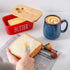 Countertop, Hasense Butter Dish with Lid - Porcelain Butter Dish with Knife and Silicone Ring for Airtight Butter