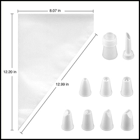 Pastry Piping Bags Set of 100 - Disposable Cake Decorating Bags, Thickened Icing Piping Bag for Baking Supplies