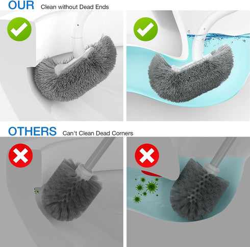 OSCIOSS Set Toilet Bowl Brush and Holder, Toilet Brush with Ergonomic Design, Compact Size, Durable Bristles, RV Toilet