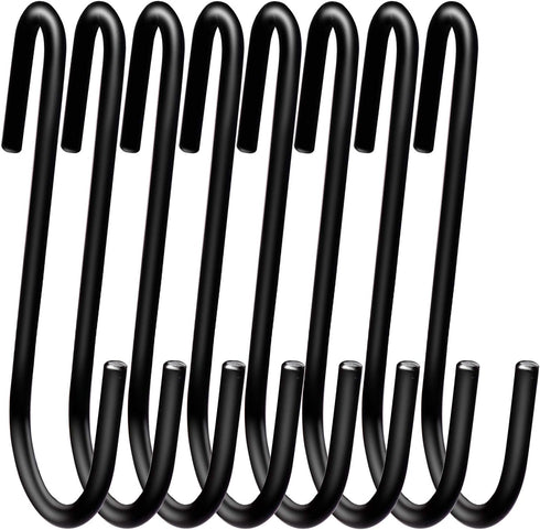 18 Pack ESFUN 4 inch Heavy Duty S Hooks, Black S Shaped Hooks for Hanging Kitchenware, Clothes, and Plants