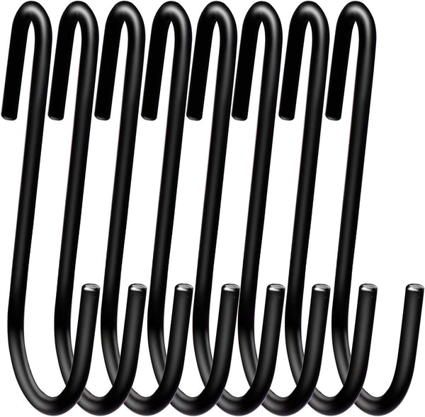 18 Pack ESFUN 4 inch Heavy Duty S Hooks, Black S Shaped Hooks for Hanging Kitchenware, Clothes, and Plants