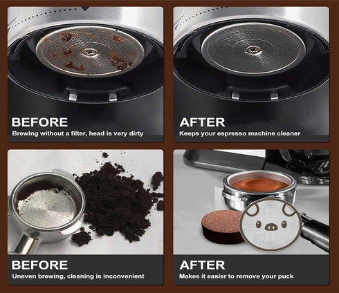 Panda 58.5mm Espresso Puck Screen, 1.7mm Thickness, 150µm Reusable Filter for Espresso Portafilter Basket