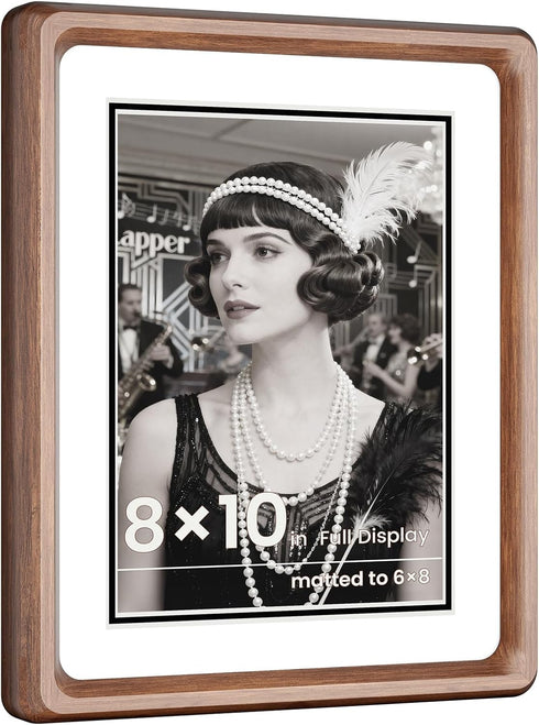 WILTYAPF 8x10 Premium Natural Walnut Wood Picture Frame, Handcrafted with Solid Wood Back