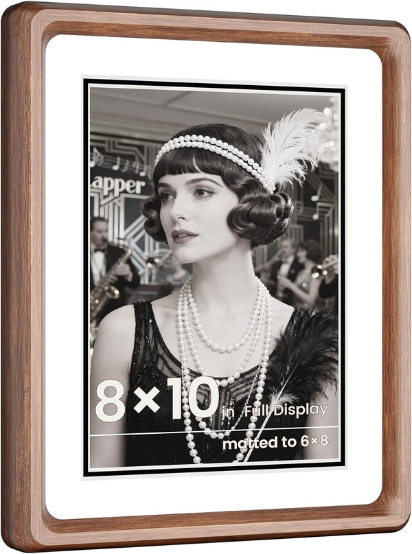 WILTYAPF 8x10 Premium Natural Walnut Wood Picture Frame, Handcrafted with Solid Wood Back