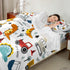 Set Set Set Feelyou Construction Sheet Kids Cartoon Dinosaur Sheets with Deep Pocket Fitted Sheet for Boys Equipment