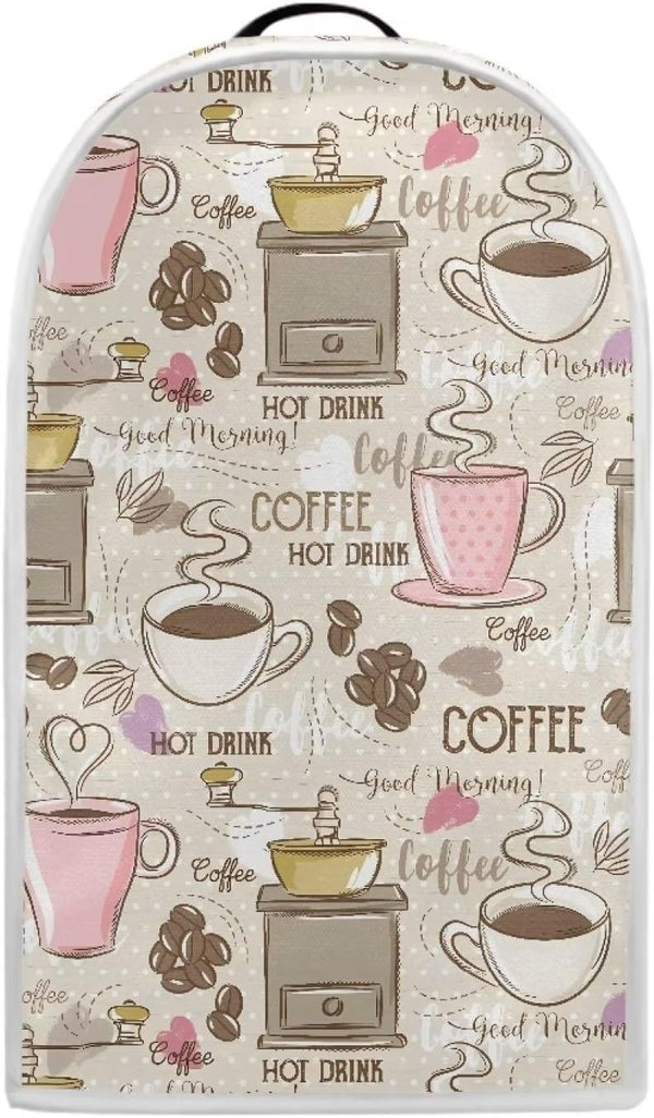 Talayituse Coffee Print Blender Dust Cover with Handle, Anti Fingerprint Dust Proof Cover for Stand Mixer or Coffee