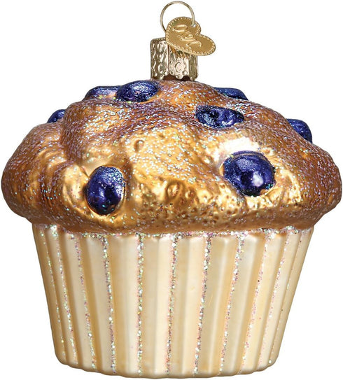 Old World Christmas Glass Blown Ornament, Blueberry Muffin (32263)