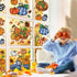 6 Sheets Fall Window Clings, Double-Sided Window Stickers with Orange Maple Leaves Pumpkins for Thanksgiving Home