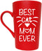 Funny Cat Mom Coffee Mug, 12 Oz - Best Cat Mom Ever Gifts from Daughter or Son, Red