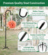 5 60 Inches 3/5 (1 Packs) Artibear Adjustable Outdoor Shepherd Hook Stand with Prong Base, Tall in Thick, Shiny Black