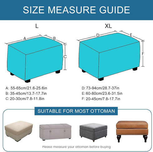 Bottom(06, KRFOONN Ottoman Slipcovers Stretch Rectangle Footrest Stool Covers Printed Ottoman Cover for Foot Stool