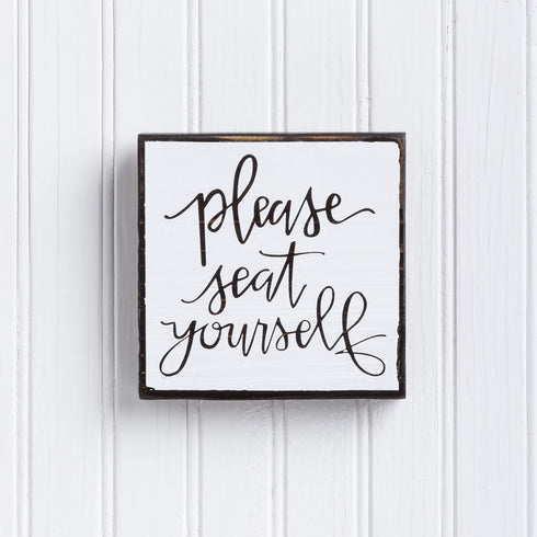 Primitives by Kathy Please Seat Yourself Inset Bathroom Home Décor Sign, One Size