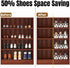 24 Packs 4 Closet Noamus Shoe Slots Organizer, Adjustable Level Shoe Stacker, Double Layer Stack Shoe Holder, White