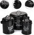 3 Pack Set, Frcctre Vegetable Storage Tins, Potato Onion Garlic Storage Canister Black Metal Kitchen Vegetable Keeper