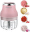 Electric Garlic Chopper, 250ML Mini Portable Veggie Chopper, Wireless Food Processor for Vegetables