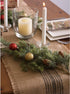 DII Jute Burlap Collection Table Runner, 14x72, Kitchen Tabletop with Middle Stripe Gray