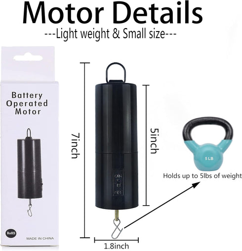 Wind Spinner Motor, Battery Operated Hanging Display Motor, 20 RPM Rotating Motor for Yard Decor