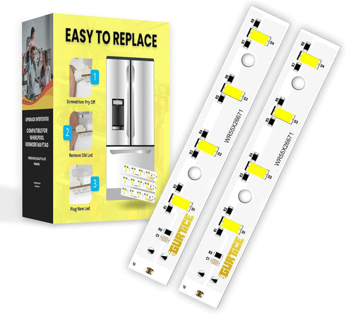 New Upgraded 2 Pack WR55X26671 LED Light Board Compatible for GE Refrigerator Replace PS11767930