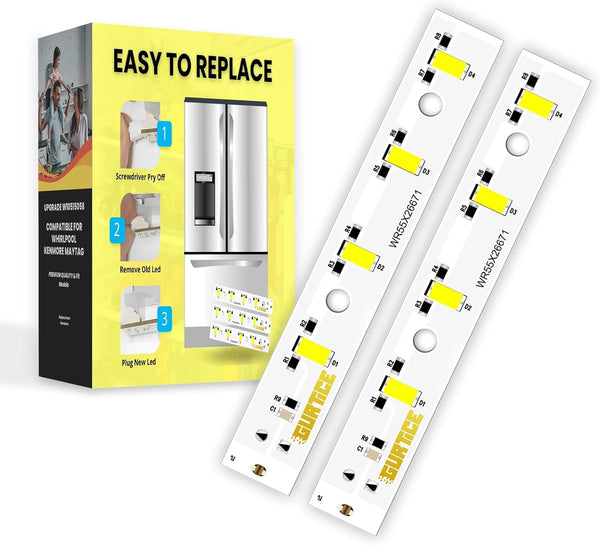 New Upgraded 2 Pack WR55X26671 LED Light Board Compatible for GE Refrigerator Replace PS11767930