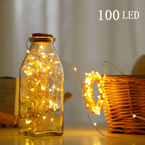 33ft 100LED 8 Twinkle Star Copper Wire String Lights Fairy String Lights Modes USB Powered with Remote Control