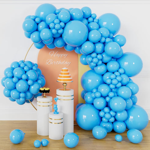 134Pcs Light Blue Balloons Different Sizes 5 10 12 18 Inch Light