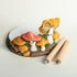 Bicuzat Countertop, Cute Retro Mushroom Pattern Paper Towel Holder Stand, Resin Crafts Display for Kitchen Cafe Western