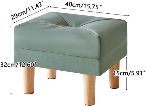 15.75"D 11.42"W12.6"H UHBD040GR YMYNY Small Footstool Ottoman, Faux Leather Footrest with Sponge Padded Seat, Step